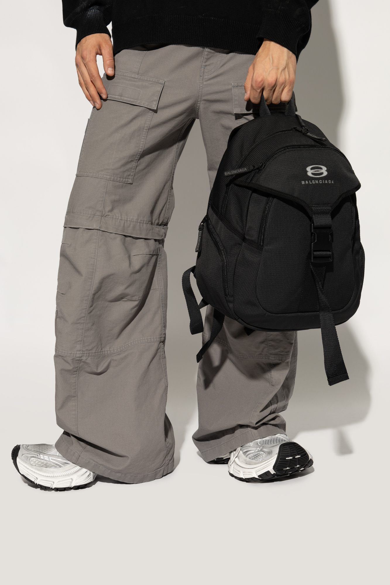 Black Backpack 'Unity' Balenciaga - this logo-plaque